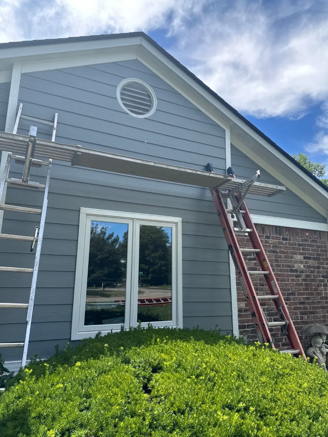 Fiber cement siding installed on a Whiteland home