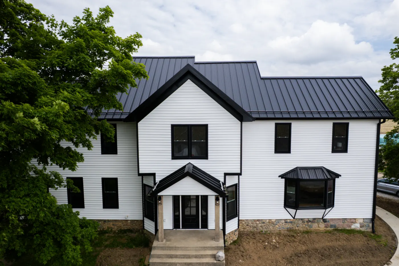 Fiber cement siding installed on a Whiteland home